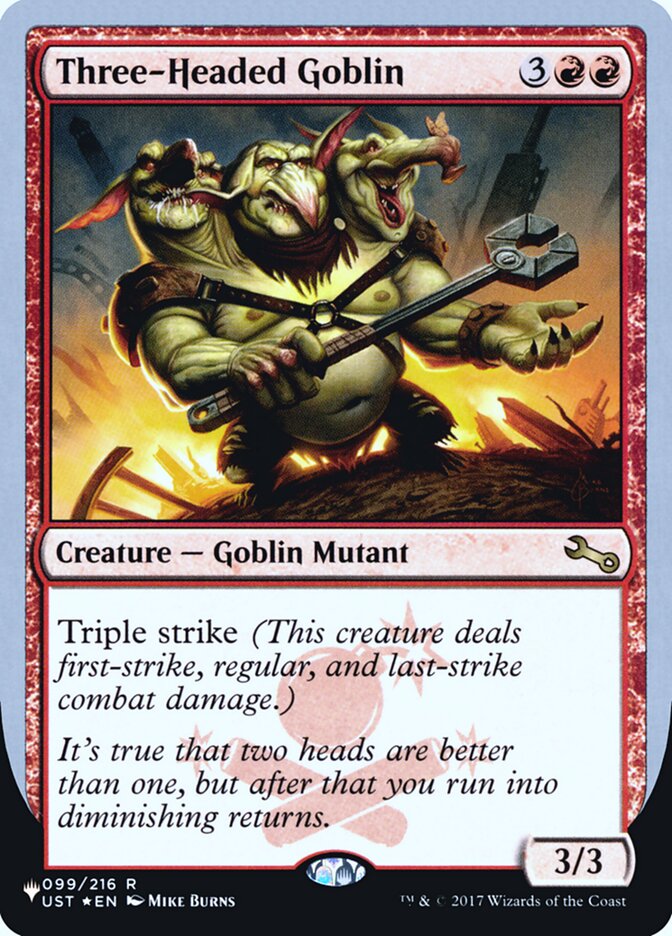 Three-Headed Goblin (Unfinity Foil Edition) [The List] | Gamer Loot