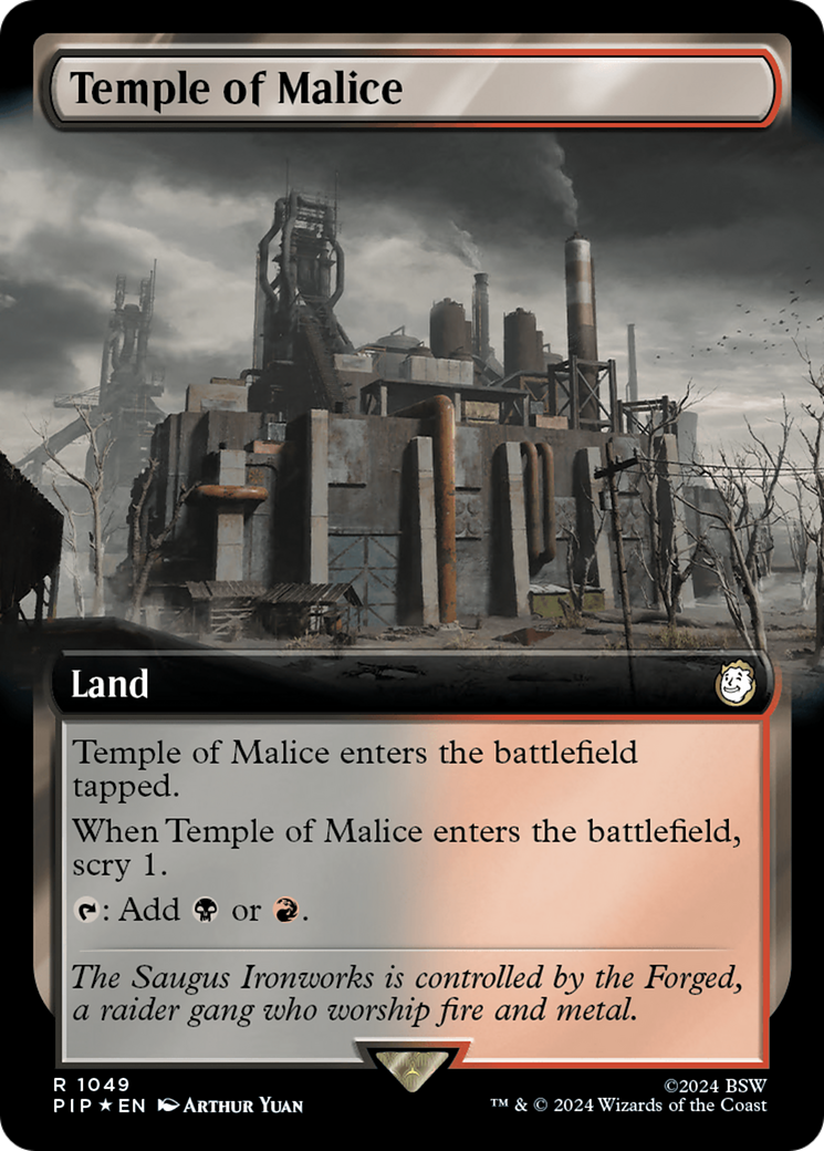 Temple of Malice (Extended Art) (Surge Foil) [Fallout] | Gamer Loot