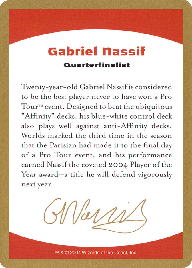 Gabriel Nassif Bio [World Championship Decks 2004] | Gamer Loot