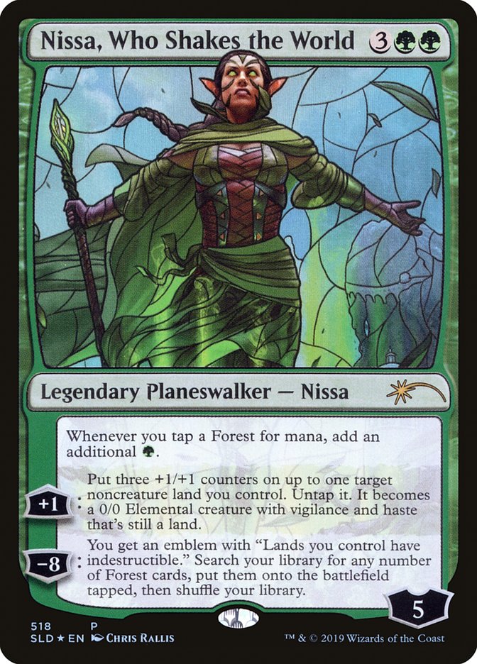 Nissa, Who Shakes the World (Stained Glass) [Secret Lair Drop Promos] | Gamer Loot