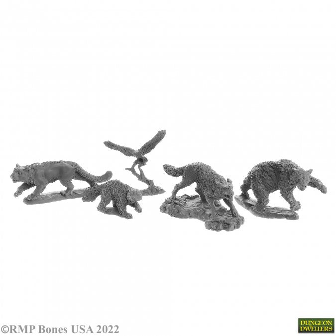 Reaper Bones Miniatures: Animal Companions (5) | Gamer Loot