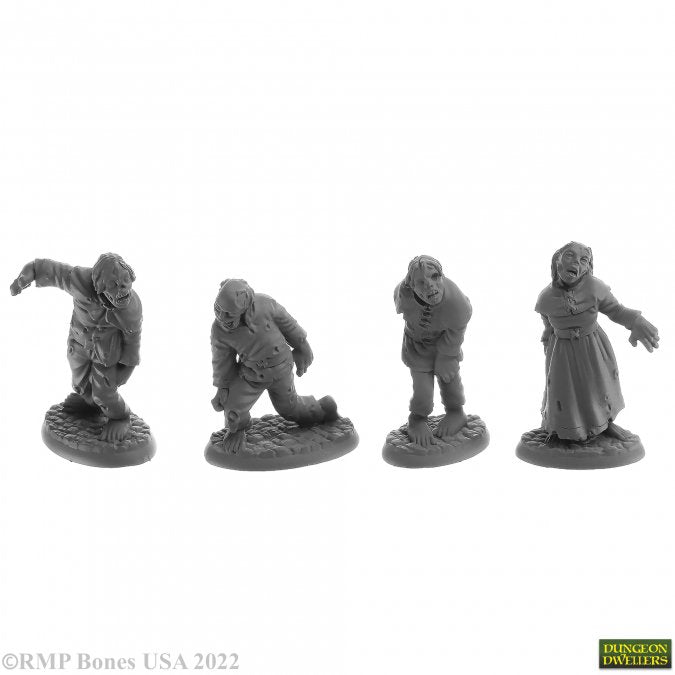 Reaper Bones Miniatures: Zombies (4) | Gamer Loot