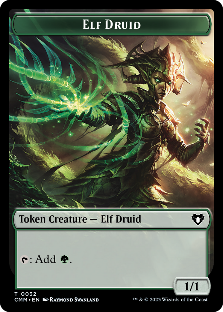Elemental (0024) // Elf Druid Double-Sided Token [Commander Masters Tokens] | Gamer Loot
