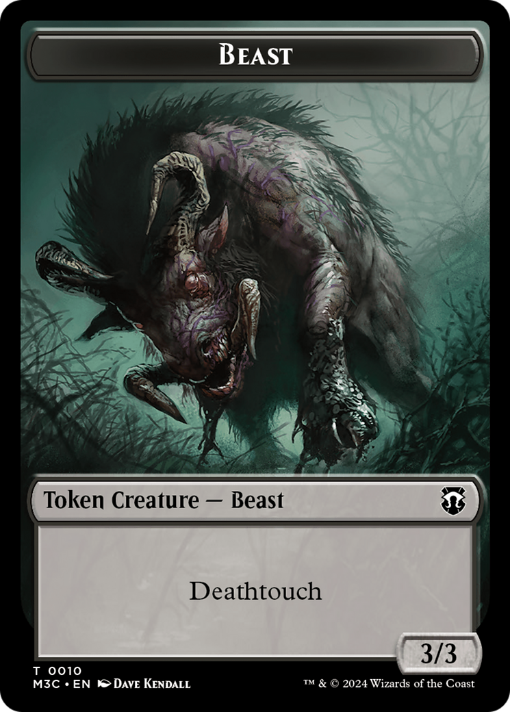 Beast (0010) (Ripple Foil) // Shapeshifter (0008) Double-Sided Token [Modern Horizons 3 Commander Tokens] | Gamer Loot