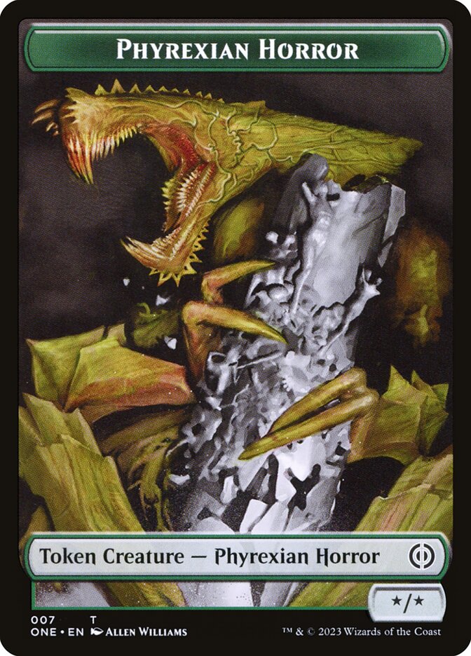 Phyrexian Goblin // Phyrexian Horror Double-Sided Token [Phyrexia: All Will Be One Tokens] | Gamer Loot