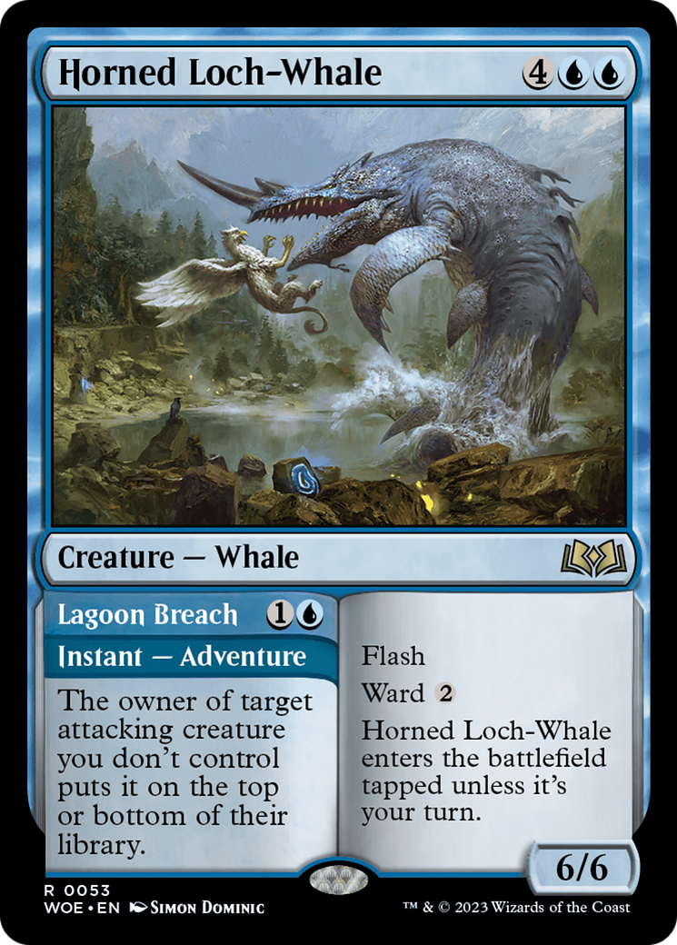 Horned Loch-Whale // Lagoon Breach [Wilds of Eldraine] | Gamer Loot