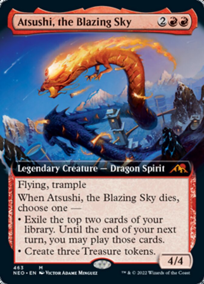 Atsushi, the Blazing Sky (Extended Art) [Kamigawa: Neon Dynasty] | Gamer Loot