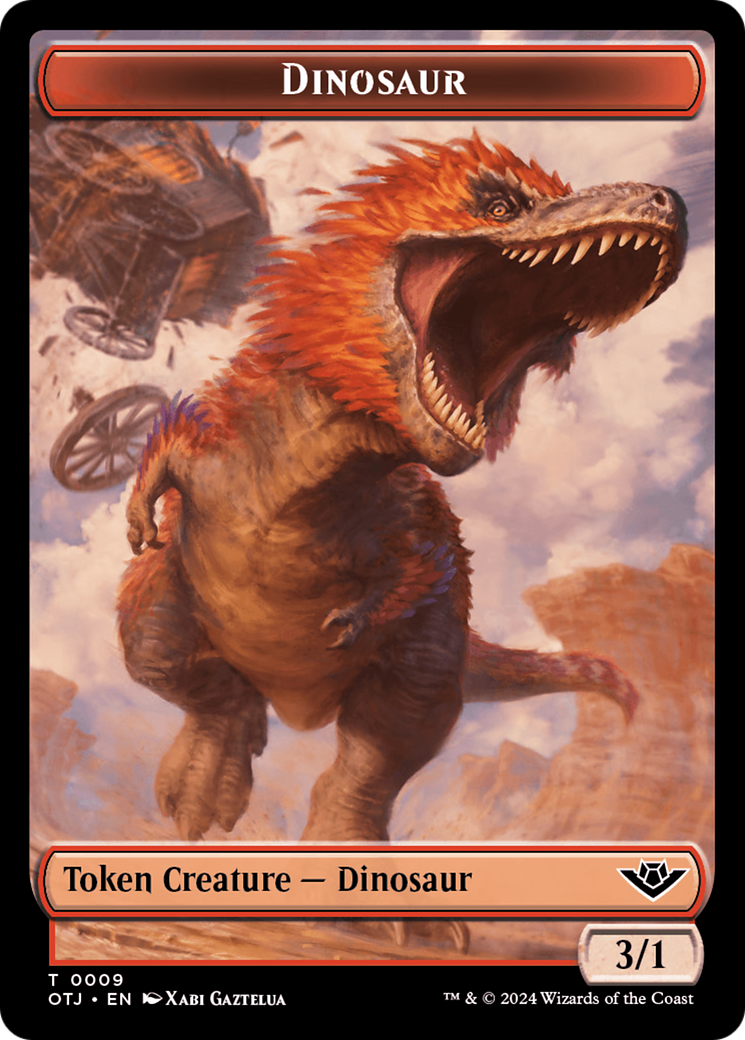 Treasure // Dinosaur Double-Sided Token [Outlaws of Thunder Junction Tokens] | Gamer Loot