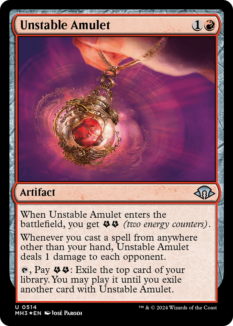 Unstable Amulet (Ripple Foil) [Modern Horizons 3] | Gamer Loot