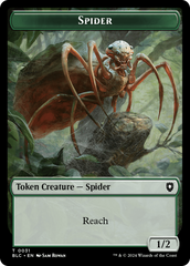 Spider // Blood Double-Sided Token [Bloomburrow Commander Tokens] | Gamer Loot