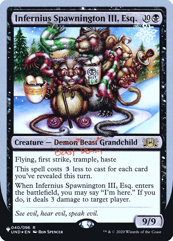Infernius Spawnington III, Esq. (Unfinity Foil Edition) [The List] | Gamer Loot
