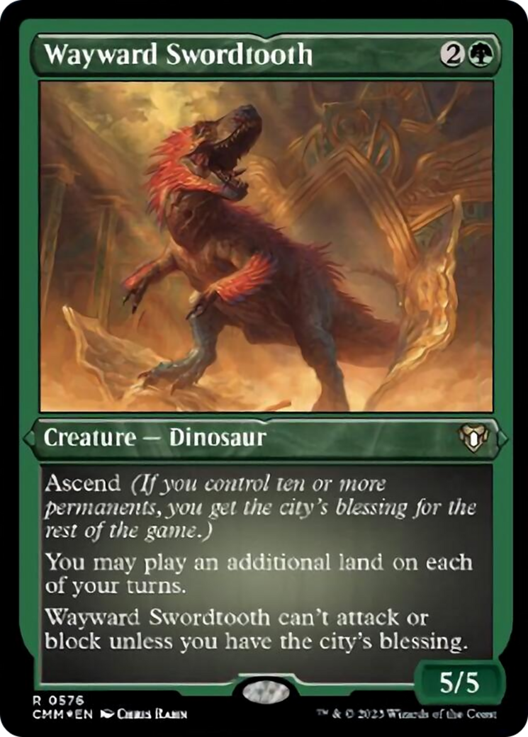 Wayward Swordtooth (Foil Etched) [Commander Masters] | Gamer Loot