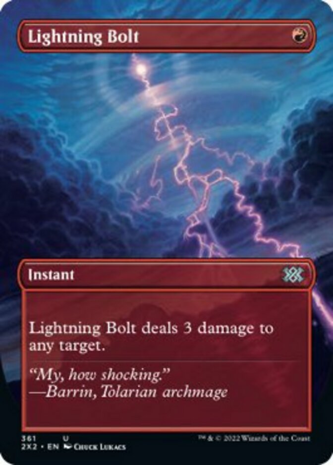 Lightning Bolt (Borderless Alternate Art) [Double Masters 2022] | Gamer Loot