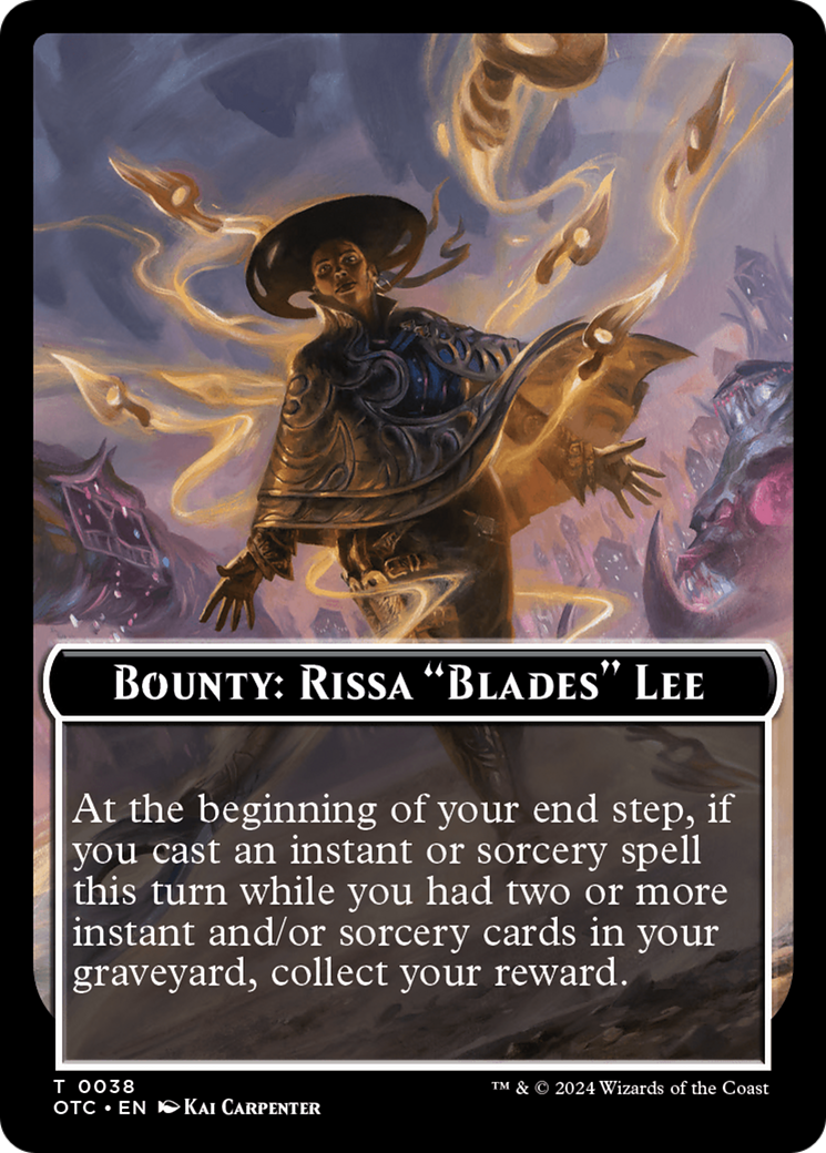 Bounty: Rissa "Blades" Lee // Bounty Rules Double-Sided Token [Outlaws of Thunder Junction Commander Tokens] | Gamer Loot