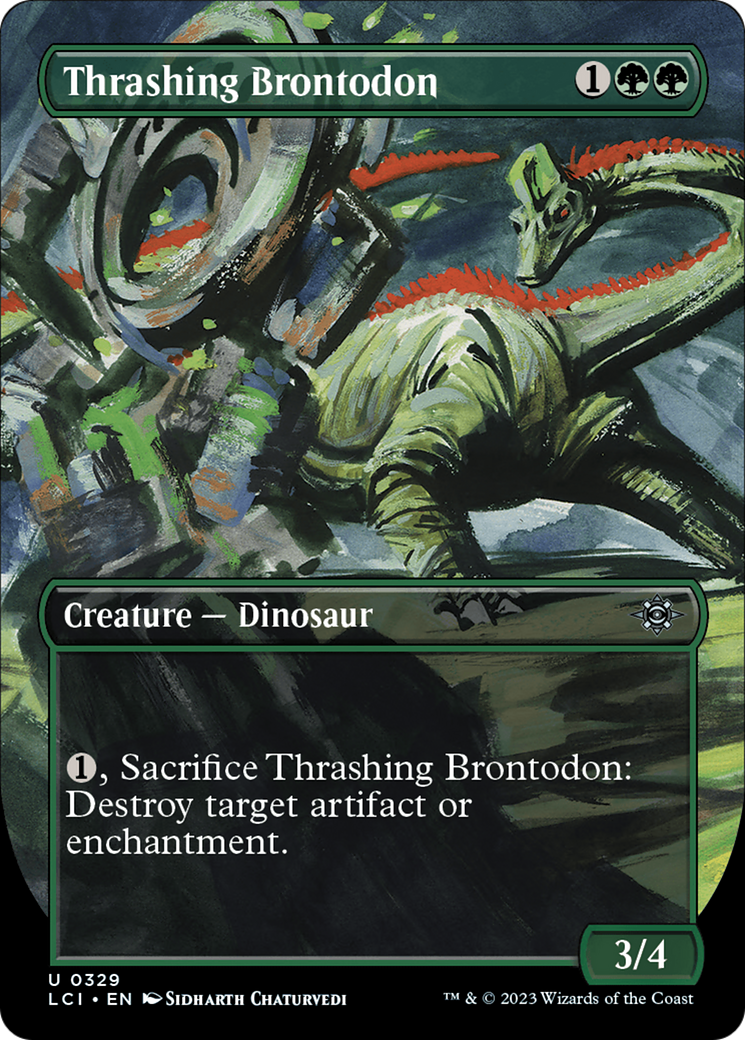 Thrashing Brontodon (Borderless) [The Lost Caverns of Ixalan] | Gamer Loot