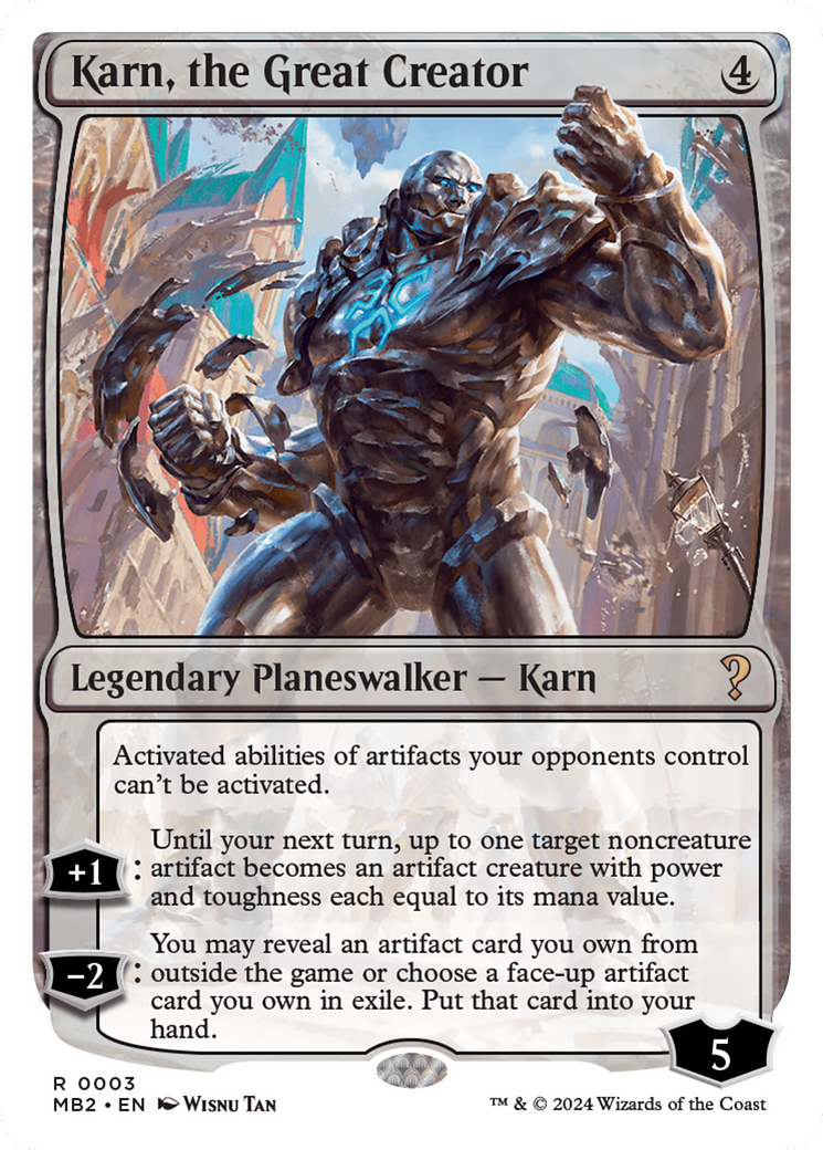 Karn, the Great Creator (White Border) [Mystery Booster 2] | Gamer Loot