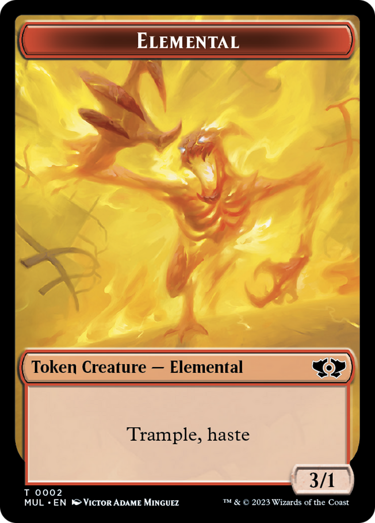 Elemental (2) // Teferi Akosa of Zhalfir Emblem Double-Sided Token [March of the Machine Tokens] | Gamer Loot