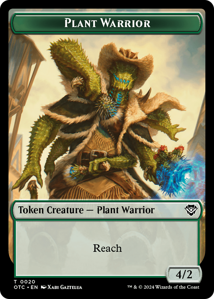 Plant Warrior // Plant Double-Sided Token [Outlaws of Thunder Junction Commander Tokens] | Gamer Loot