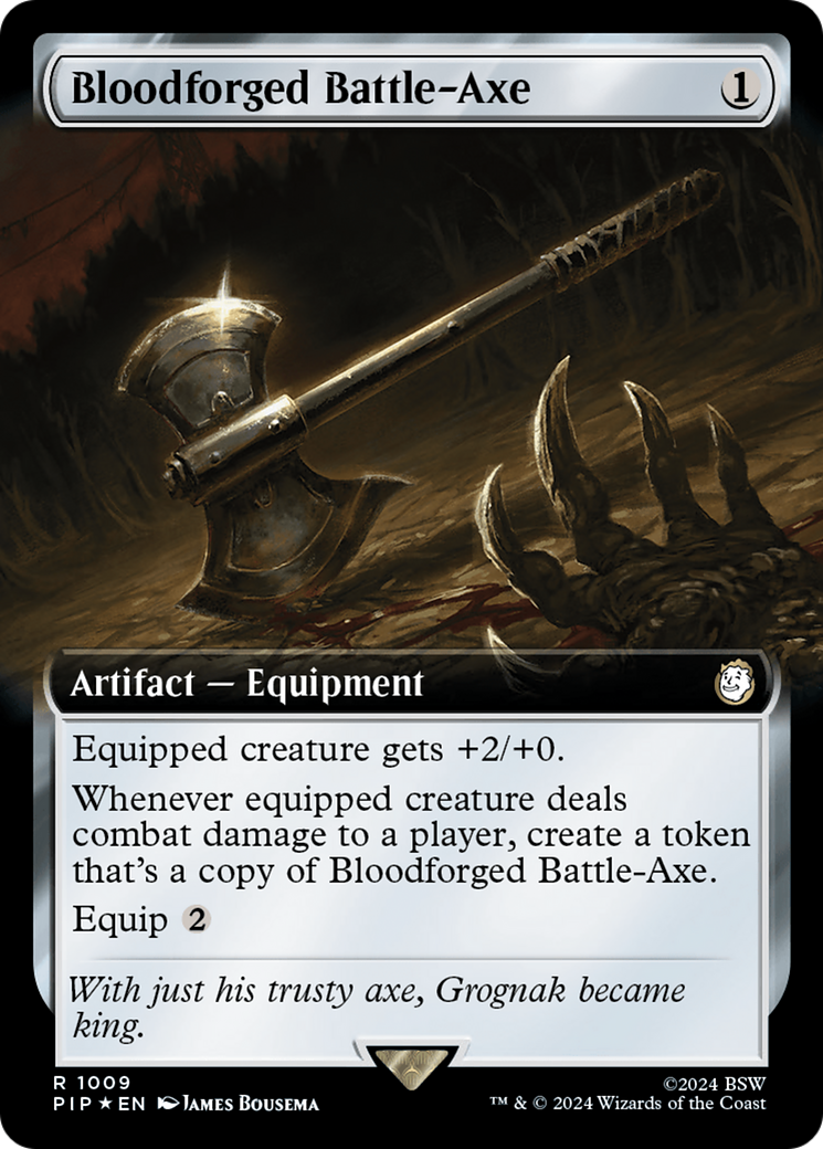 Bloodforged Battle-Axe (Extended Art) (Surge Foil) [Fallout] | Gamer Loot