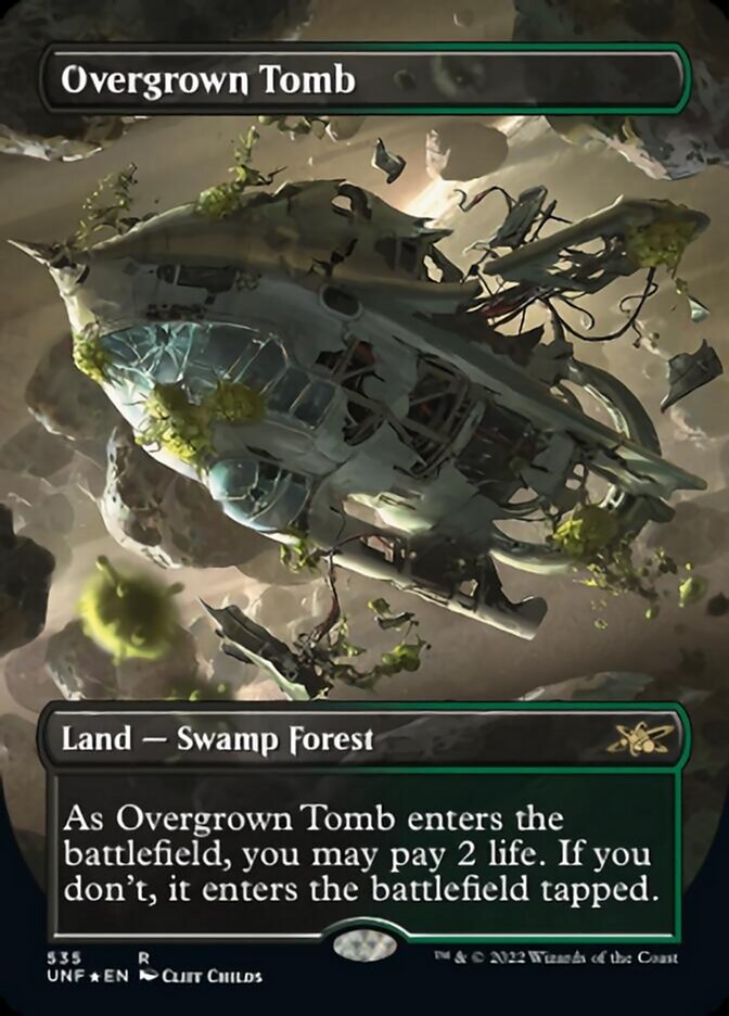 Overgrown Tomb (Borderless) (Galaxy Foil) [Unfinity] | Gamer Loot