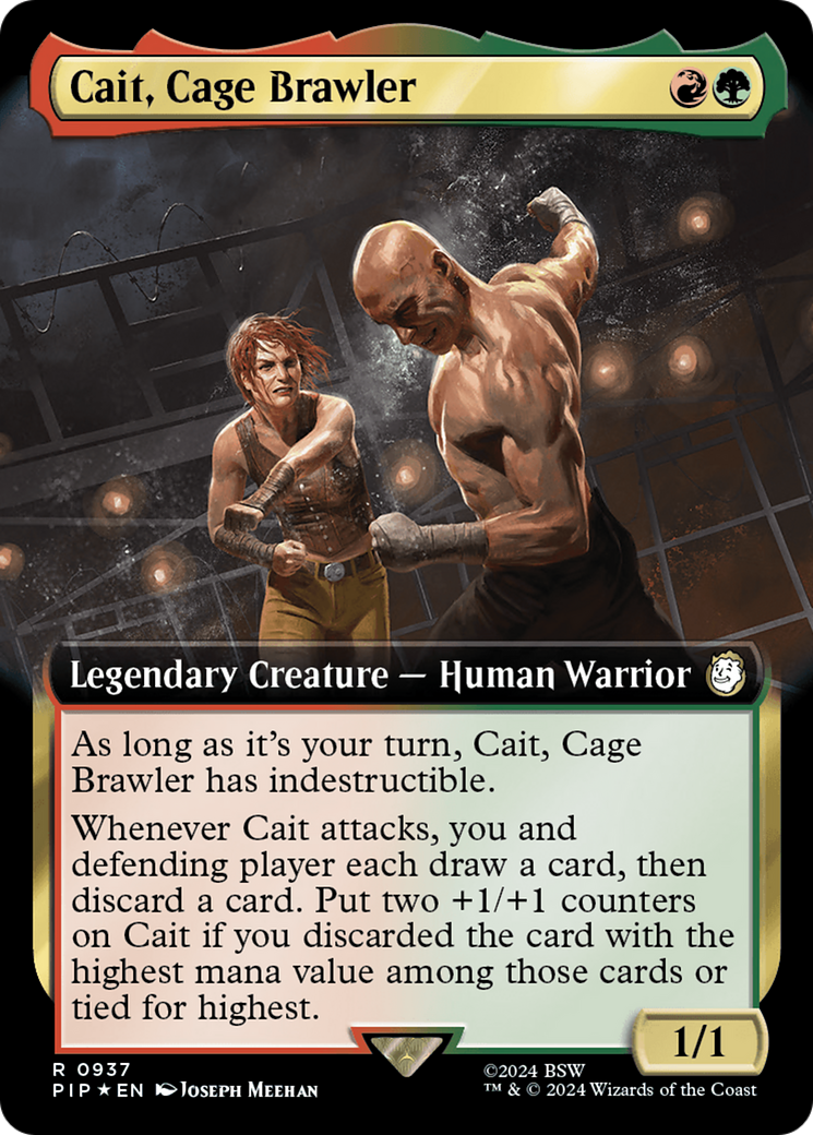 Cait, Cage Brawler (Extended Art) (Surge Foil) [Fallout] | Gamer Loot