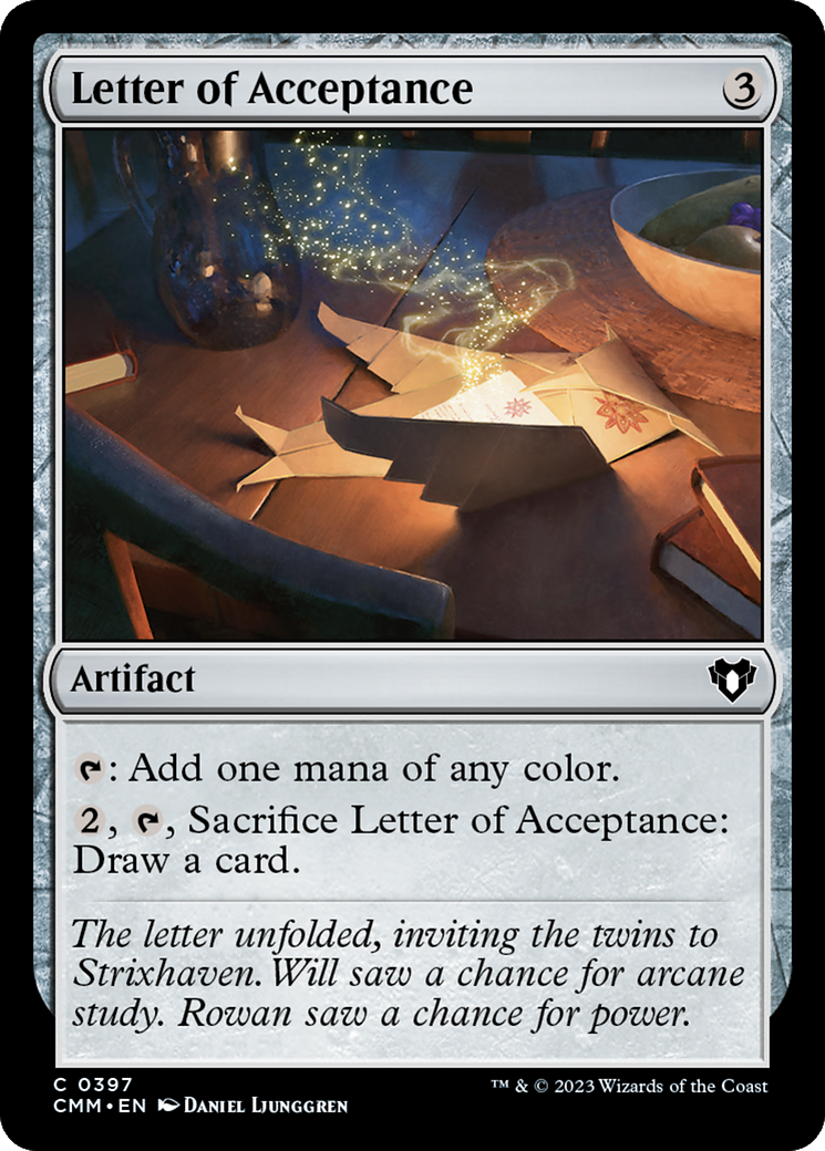Letter of Acceptance [Commander Masters] | Gamer Loot