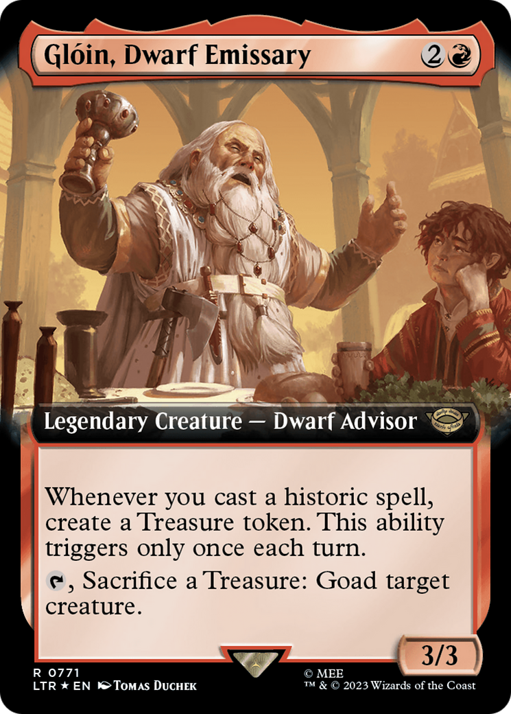 Gloin, Dwarf Emissary (Extended Art) (Surge Foil) [The Lord of the Rings: Tales of Middle-Earth] | Gamer Loot