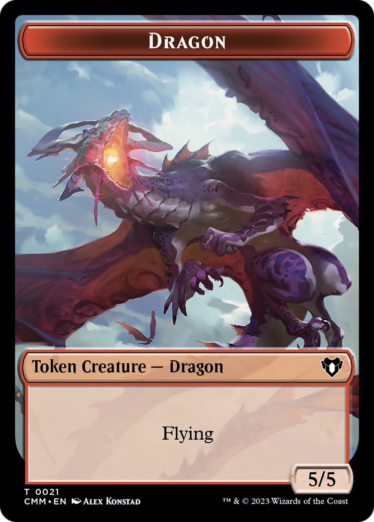 Saproling // Dragon (0021) Double-Sided Token [Commander Masters Tokens] | Gamer Loot