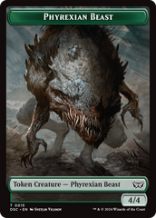 Phyrexian Beast //Manifest Double-Sided Token [Duskmourn: House of Horror Commander Tokens] | Gamer Loot