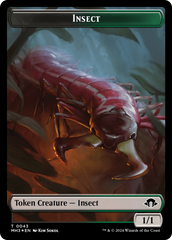 Insect (0043) (Ripple Foil) // Zombie Double-Sided Token [Modern Horizons 3 Tokens] | Gamer Loot