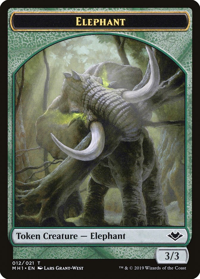 Elemental (008) // Elephant (012) Double-Sided Token [Modern Horizons Tokens] | Gamer Loot