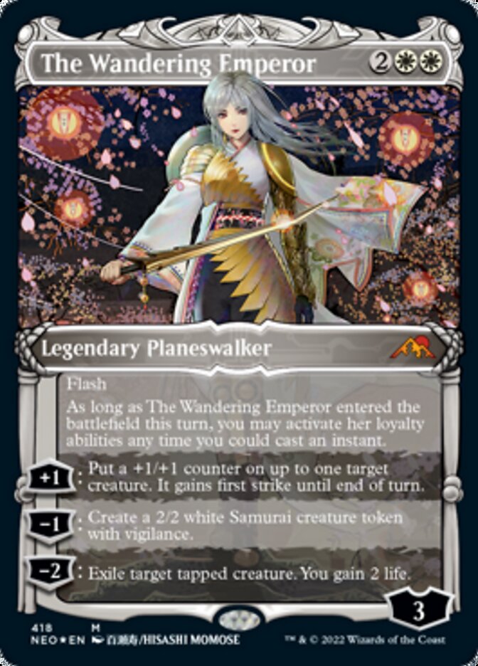 The Wandering Emperor (Showcase) (Foil Etched) [Kamigawa: Neon Dynasty] | Gamer Loot