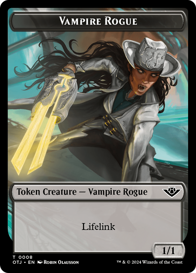Treasure // Vampire Rogue Double-Sided Token [Outlaws of Thunder Junction Tokens] | Gamer Loot