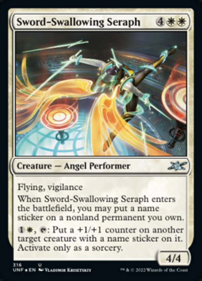 Sword-Swallowing Seraph (Galaxy Foil) [Unfinity] | Gamer Loot