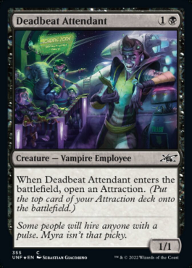 Deadbeat Attendant (Galaxy Foil) [Unfinity] | Gamer Loot