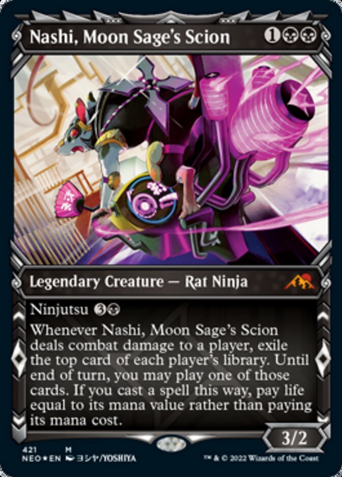 Nashi, Moon Sage's Scion (Showcase) (Foil Etched) [Kamigawa: Neon Dynasty] | Gamer Loot