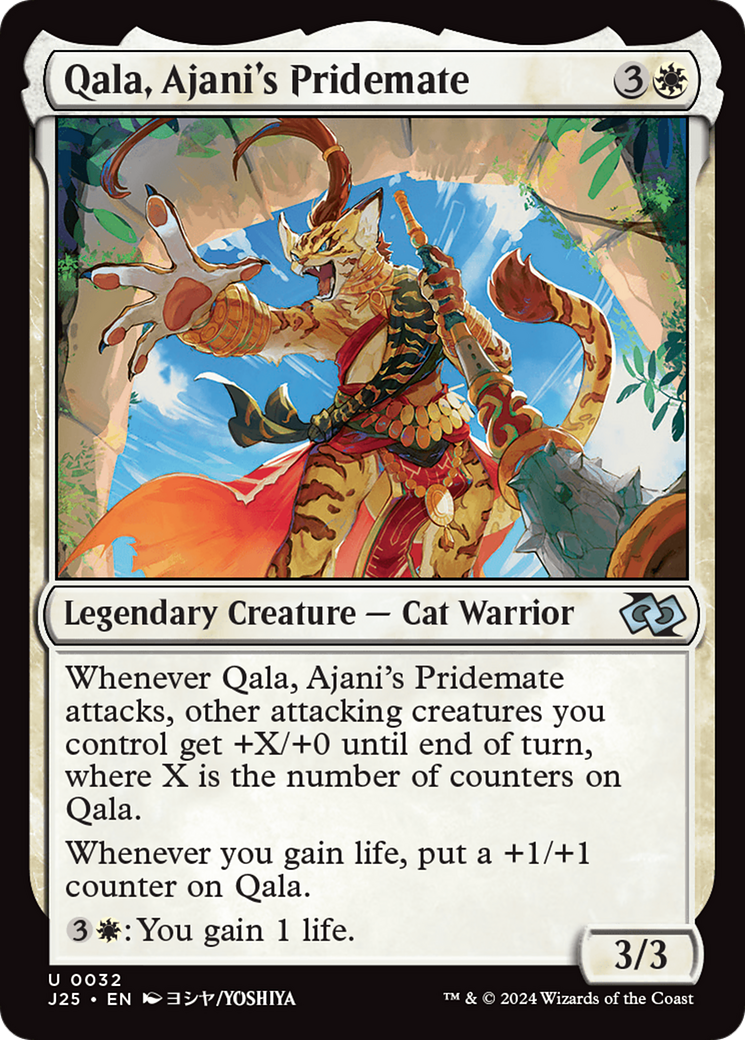 Qala, Ajani's Pridemate (Anime) [Foundations Jumpstart] | Gamer Loot