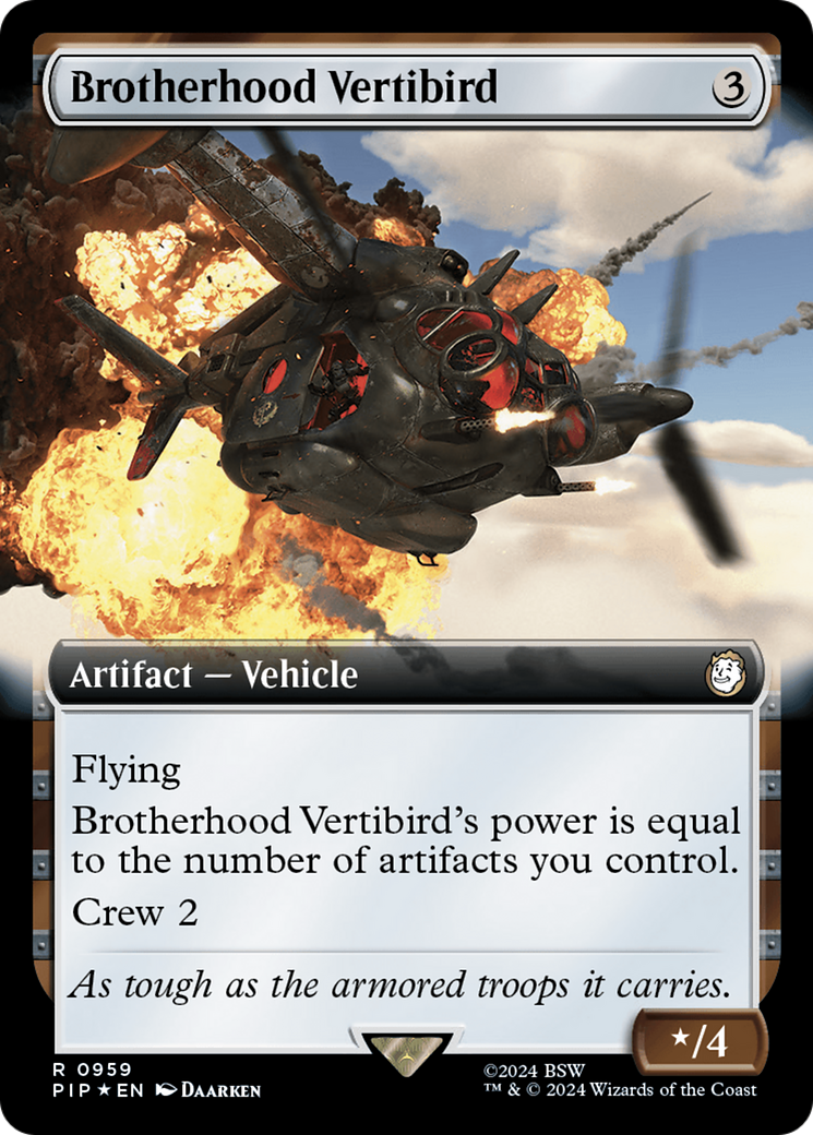 Brotherhood Vertibird (Extended Art) (Surge Foil) [Fallout] | Gamer Loot