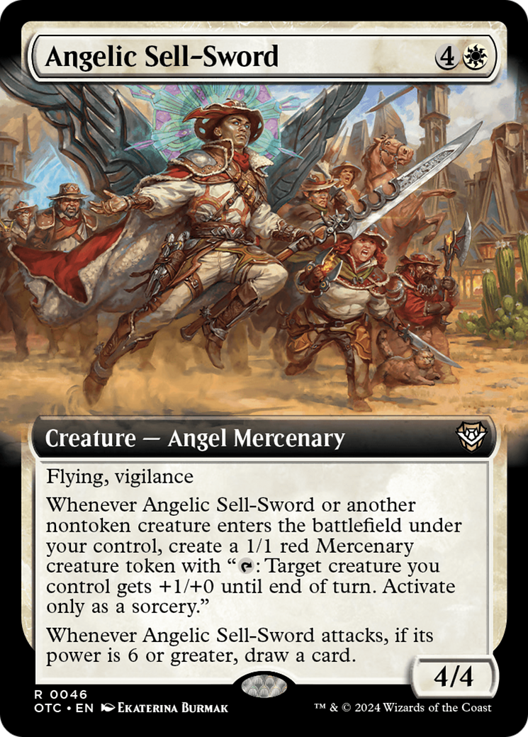 Angelic Sell-Sword (Extended Art) [Outlaws of Thunder Junction Commander] | Gamer Loot