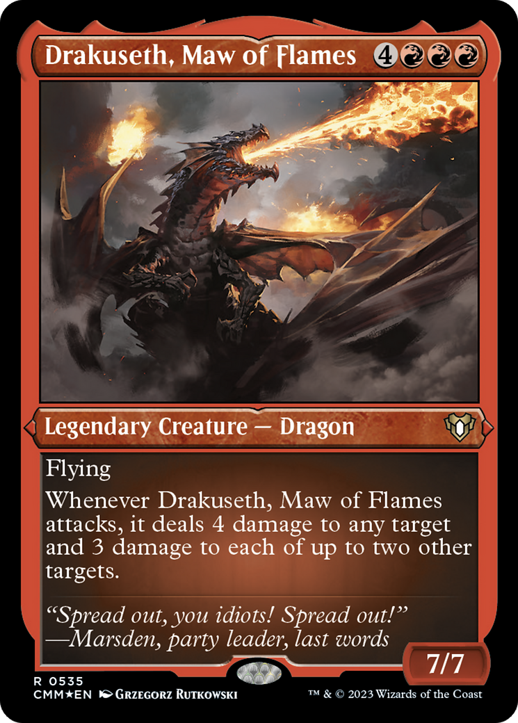 Drakuseth, Maw of Flames (Foil Etched) [Commander Masters] | Gamer Loot