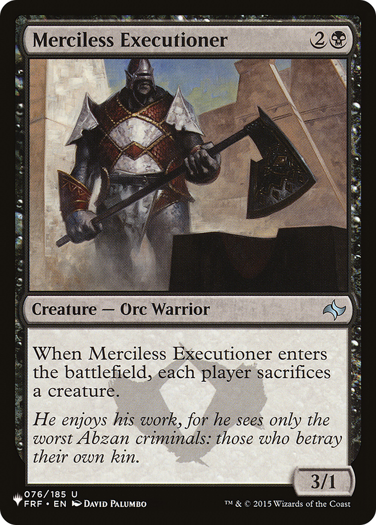 Merciless Executioner [The List Reprints] | Gamer Loot