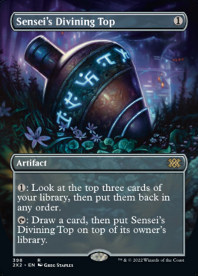 Sensei's Divining Top (Borderless Alternate Art) [Double Masters 2022] | Gamer Loot