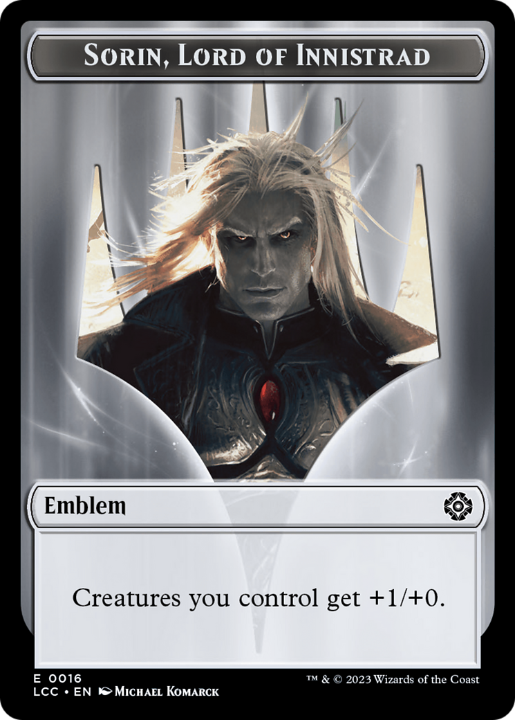 Emblem - Sorin, Lord of Innistrad // Vampire (0004) Double-Sided Token [The Lost Caverns of Ixalan Commander Tokens] | Gamer Loot