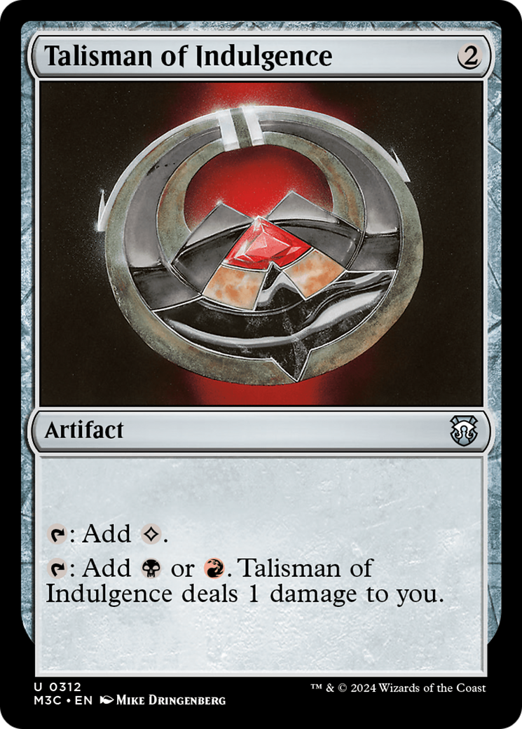 Talisman of Indulgence (Ripple Foil) [Modern Horizons 3 Commander] | Gamer Loot