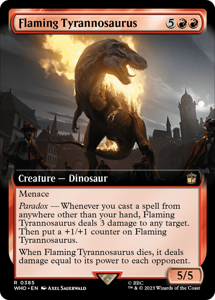 Flaming Tyrannosaurus (Extended Art) [Doctor Who] | Gamer Loot