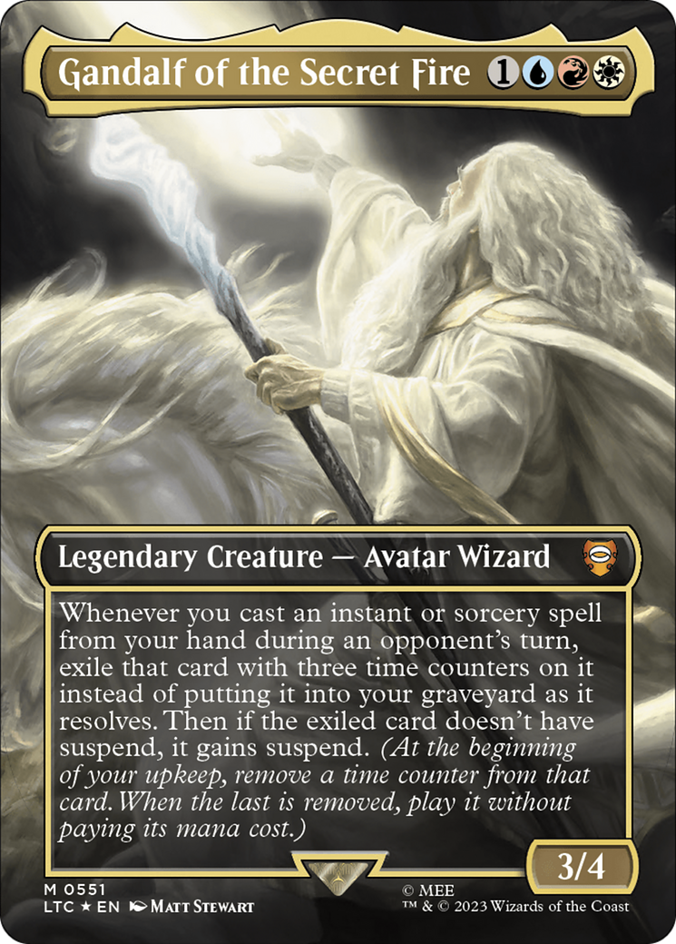 Gandalf of the Secret Fire (Borderless) (Surge Foil) [The Lord of the Rings: Tales of Middle-Earth Commander] | Gamer Loot
