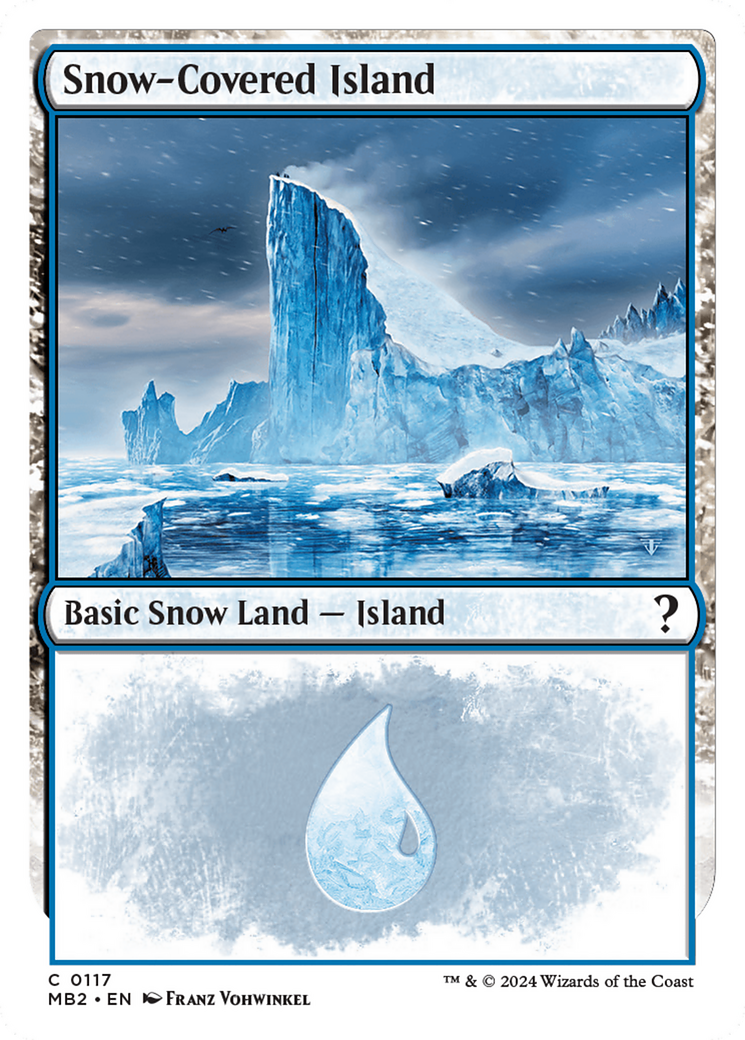 Snow-Covered Island (White Border) [Mystery Booster 2] | Gamer Loot