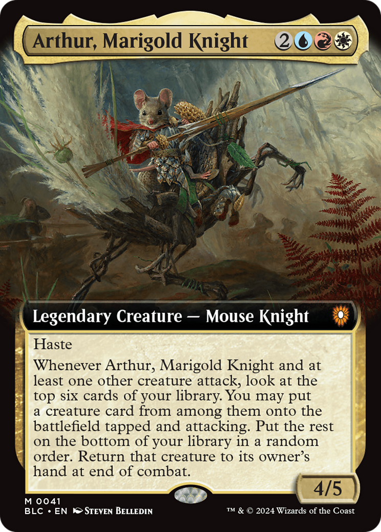 Arthur, Marigold Knight (Extended Art) [Bloomburrow Commander] | Gamer Loot