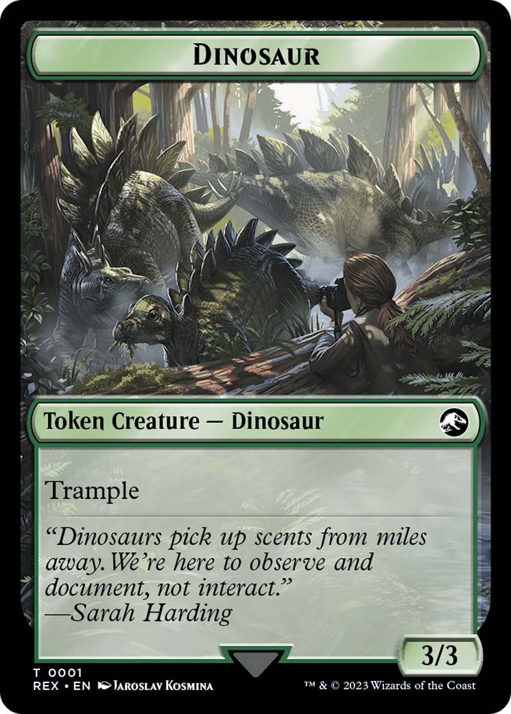 Treasure (0018) // Dinosaur (0001) Double-Sided Token [The Lost Caverns of Ixalan Tokens] | Gamer Loot