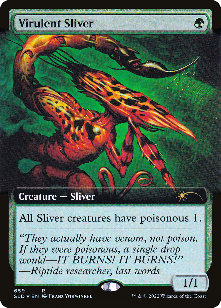 Virulent Sliver (Extended Art) (Step-and-Compleat Foil) [Secret Lair Drop Promos] | Gamer Loot